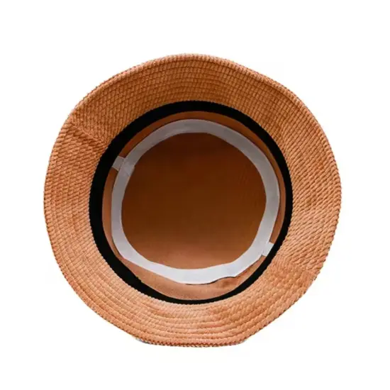 Adjustable Corduroy Bucket Hat with Drawstring
