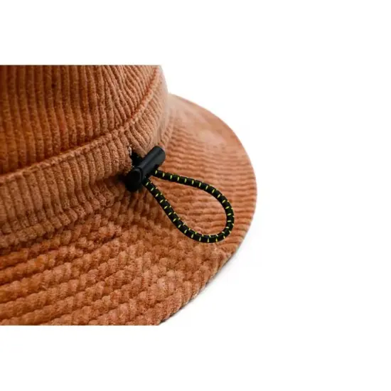 Adjustable Corduroy Bucket Hat with Drawstring