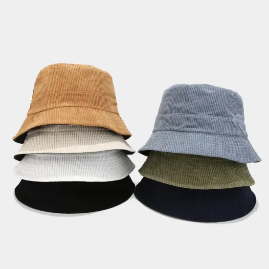 Women’s Solid Color Corduroy Bucket Hat