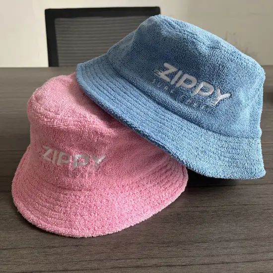 Custom Cotton Terry Cloth Bucket Hat for Men and Women