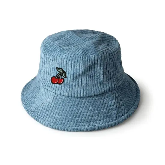 Plain Corduroy Bucket Hat with Logo