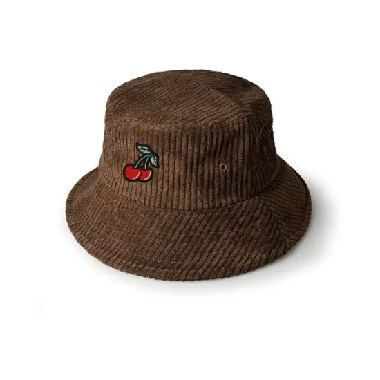 Plain Corduroy Bucket Hat with Logo