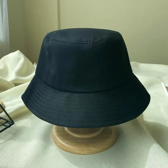 Solid color unisex cotton bucket hat for daily wear