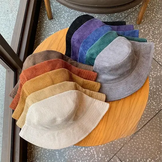 Classic Solid Color Corduroy Bucket Hat