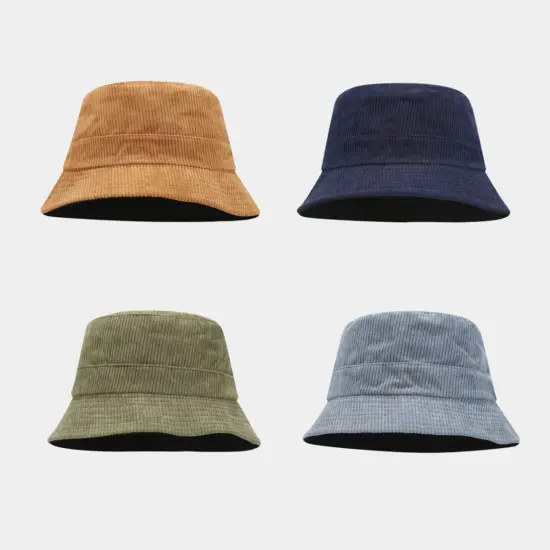 Classic Solid Color Corduroy Bucket Hat