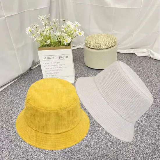 Classic Solid Color Corduroy Bucket Hat