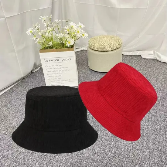Classic Solid Color Corduroy Bucket Hat