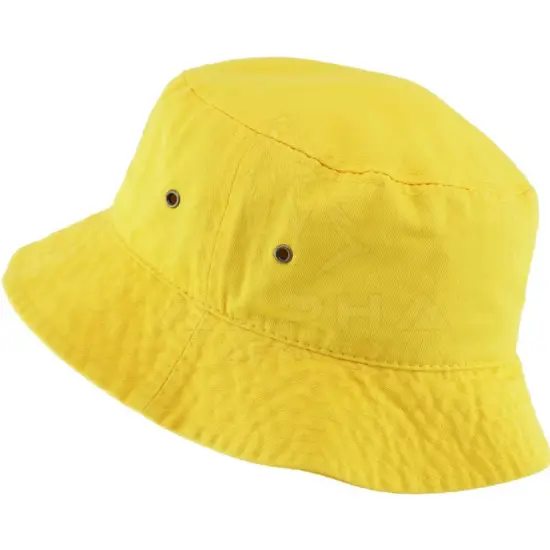 Hip-hop denim bucket hat with washed finish