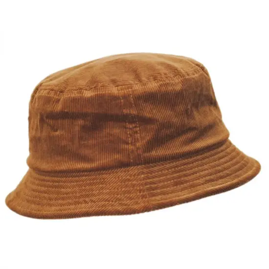 Brown Corduroy Bucket Hat for Men and Women