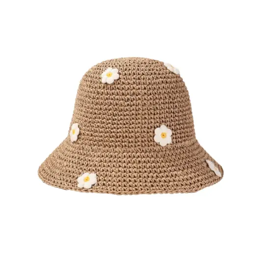 Cute Daisy Crochet Summer Straw Hat