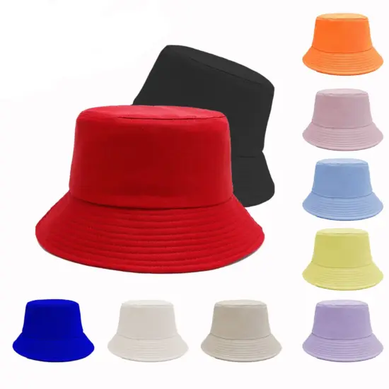 Plain solid color bucket hat