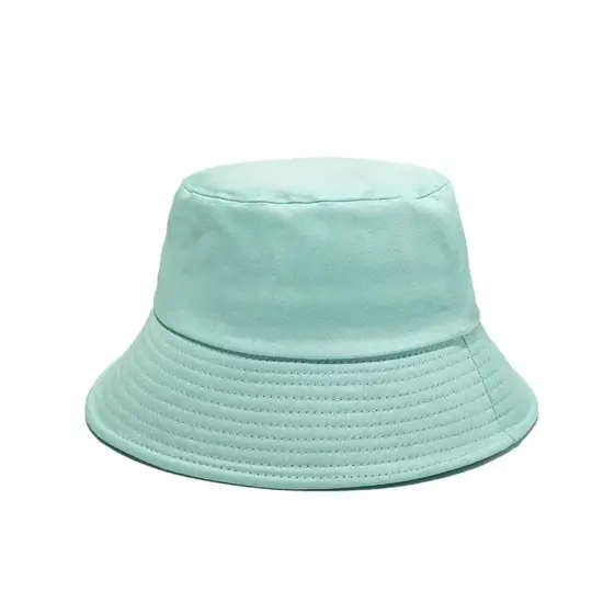 Foldable vintage washed denim bucket hat for women