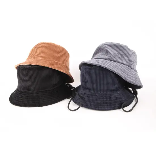 Men’s Embroidered Corduroy Bucket Hat