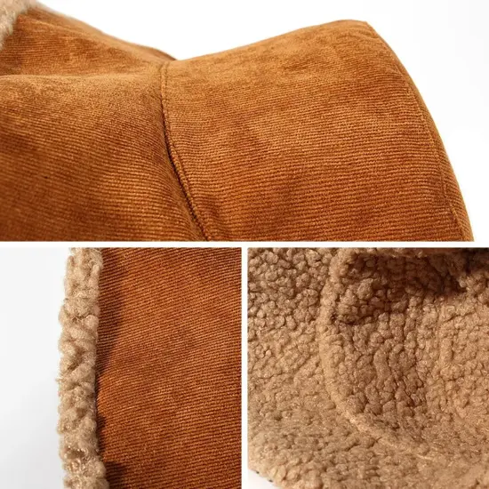 Winter Faux Fur Polyester Wool Bucket Hat