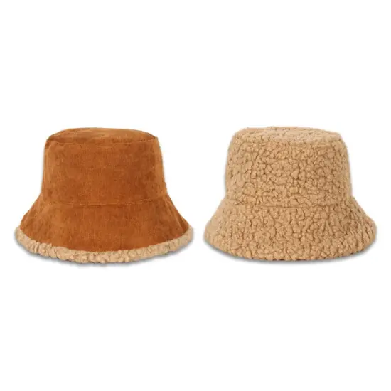 Winter Faux Fur Polyester Wool Bucket Hat