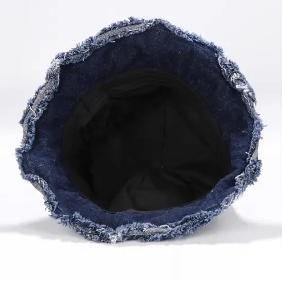 Vintage washed denim blank bucket hat