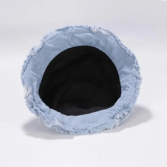 Vintage washed denim blank bucket hat
