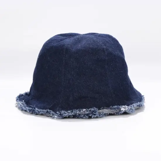 Vintage washed denim blank bucket hat