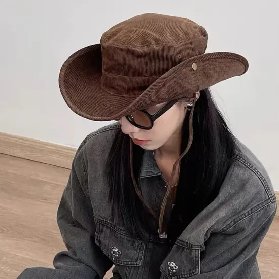 Corduroy Sun Protection Fashion Bucket Hat