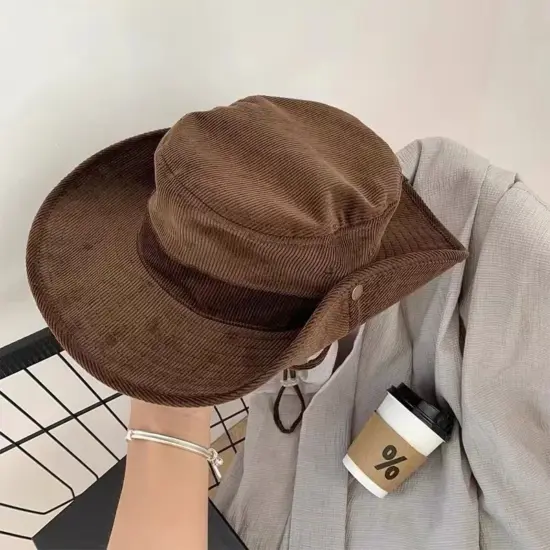 Corduroy Sun Protection Fashion Bucket Hat
