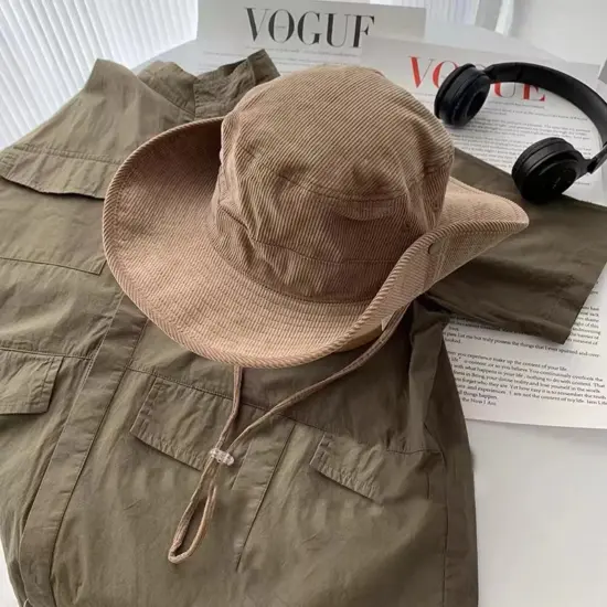 Corduroy Sun Protection Fashion Bucket Hat