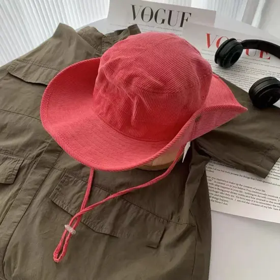 Corduroy Sun Protection Fashion Bucket Hat