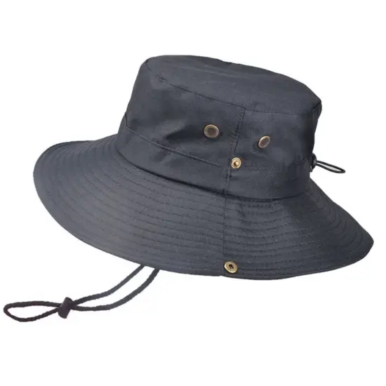 cotton bucket hat with adjustable string