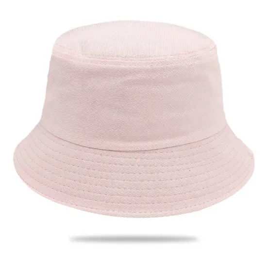 plain cotton bucket hat with embroidered logo