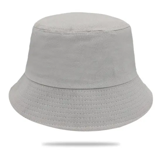 plain cotton bucket hat with embroidered logo
