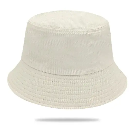 plain cotton bucket hat with embroidered logo