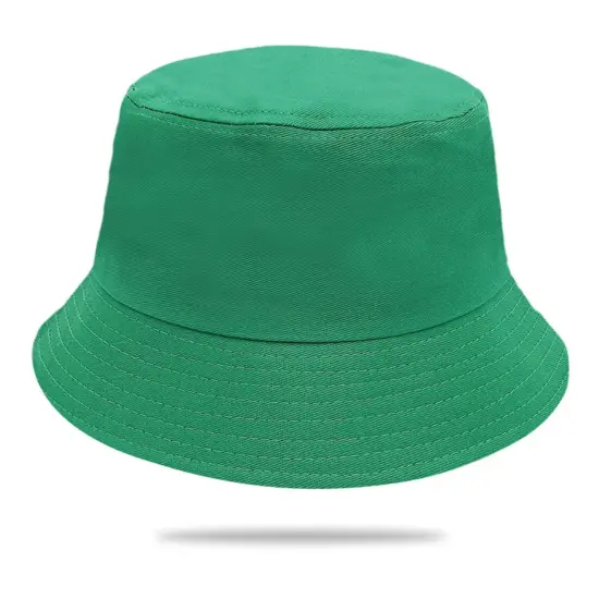 plain cotton bucket hat with embroidered logo