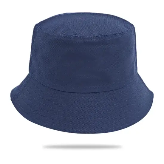 plain cotton bucket hat with embroidered logo