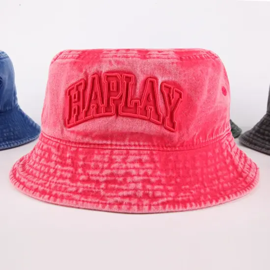 washed cotton sun bucket hat