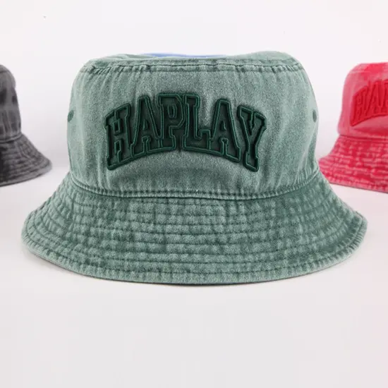 washed cotton sun bucket hat