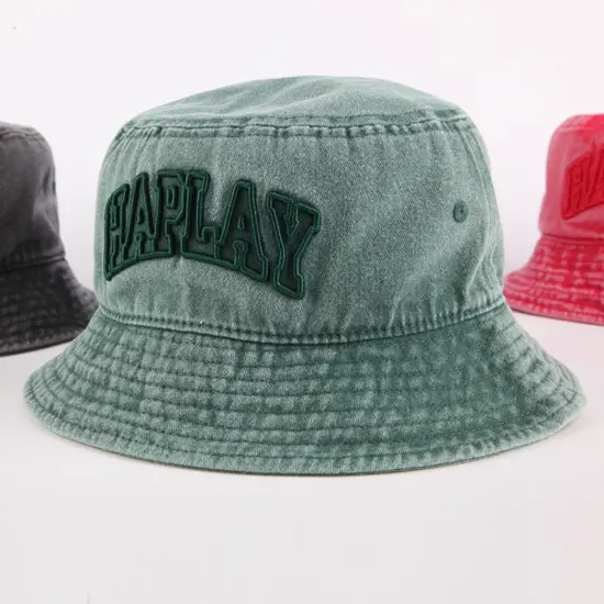 washed cotton sun bucket hat