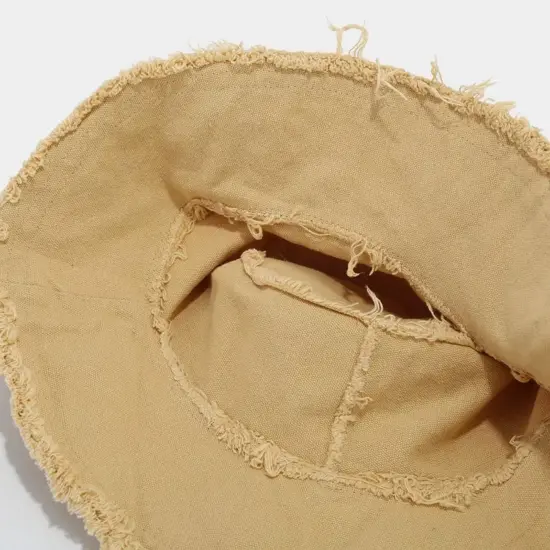 foldable embroidered poly cotton bucket hat