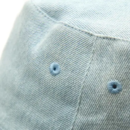Wide Brim Lightweight Washed Denim Cotton Blank Bucket Hat