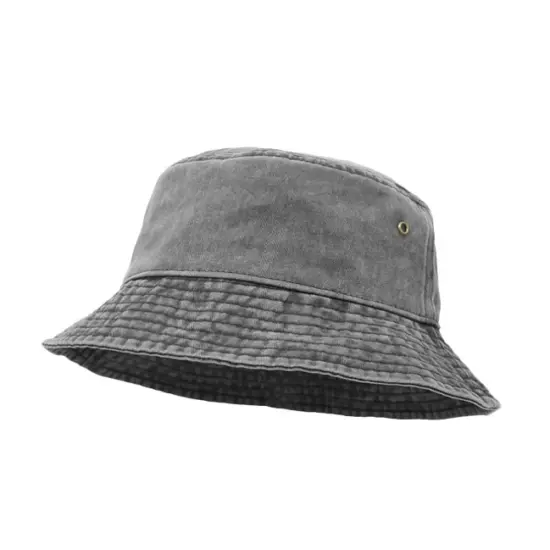 Wide Brim Lightweight Washed Denim Cotton Blank Bucket Hat