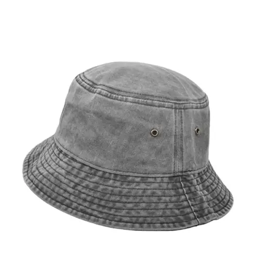 Wide Brim Lightweight Washed Denim Cotton Blank Bucket Hat