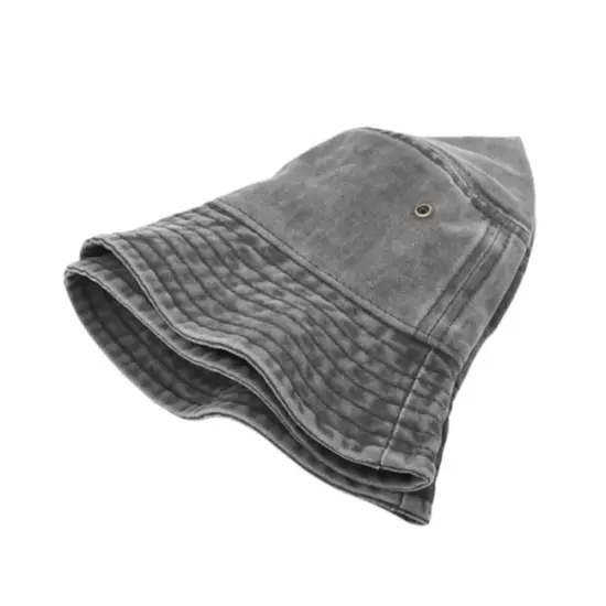 Wide Brim Lightweight Washed Denim Cotton Blank Bucket Hat