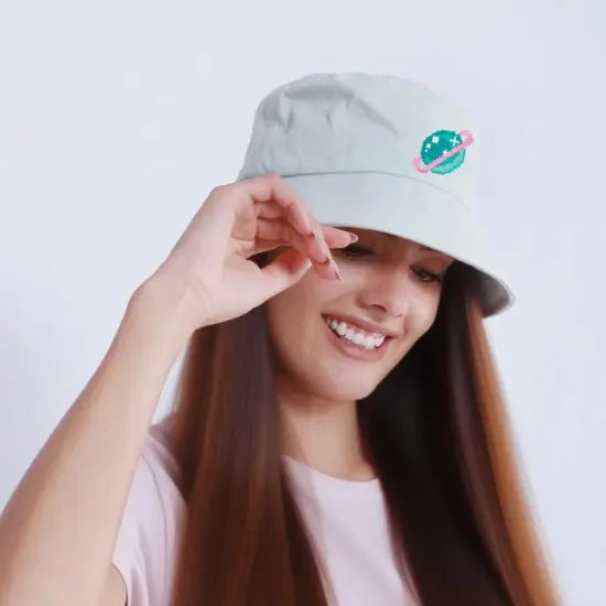 Cotton bucket hat with private logo for casual or outdoor use